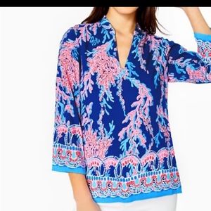 Lilly Pulitzer Luna Bay Tunic Top XL